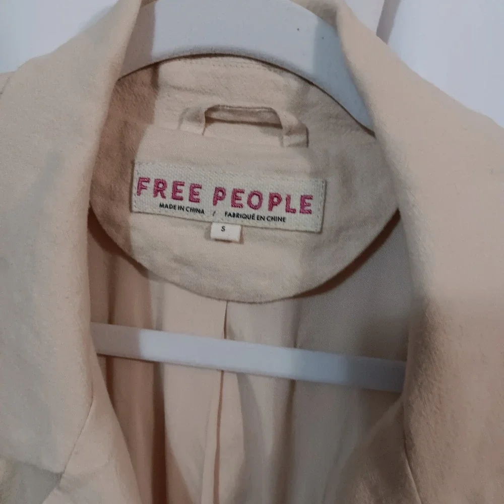 Vtg Free People S Blazer Olivia Oversized Retro Linen Blend Casual Coat READ